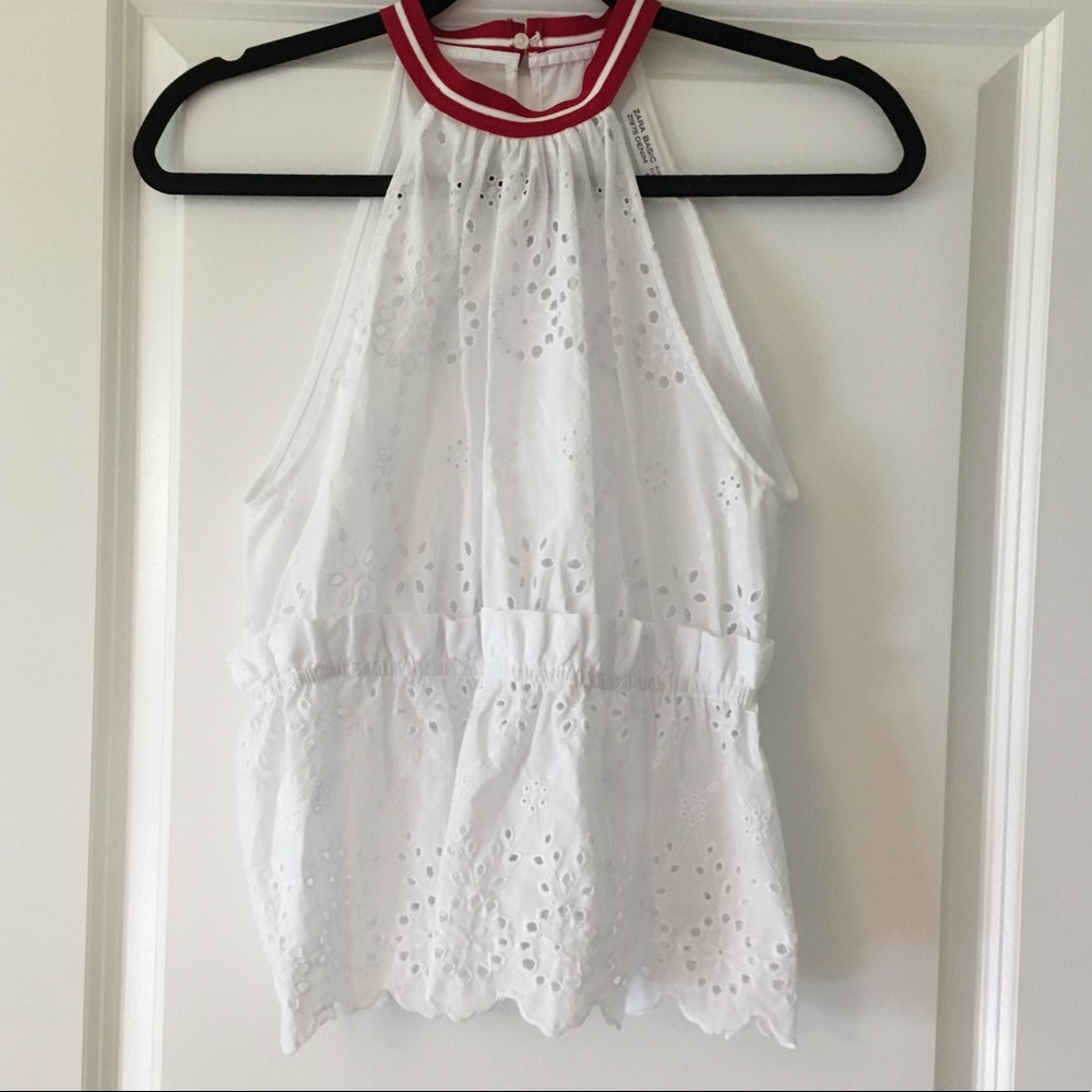 Zara White Lace Top